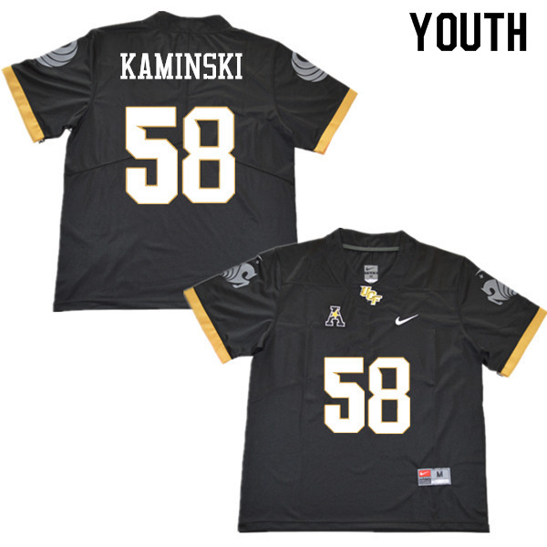 Youth #58 Connor Kaminski UCF Knights College Football Jerseys Sale-Black - Click Image to Close